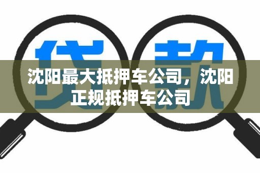 沈阳最大抵押车公司,沈阳正规抵押车公司