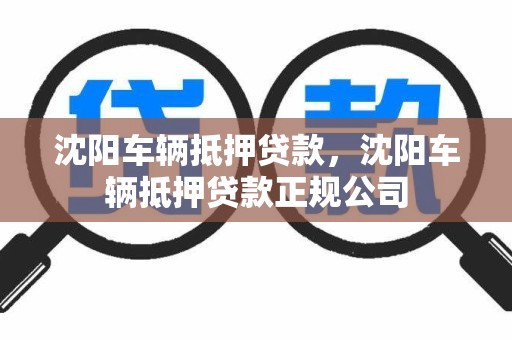 沈阳车辆抵押贷款，沈阳车辆抵押贷款正规公司