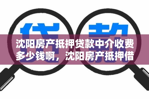 沈阳房产抵押贷款中介收费多少钱啊，沈阳房产抵押借款