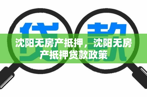 沈阳无房产抵押，沈阳无房产抵押贷款政策